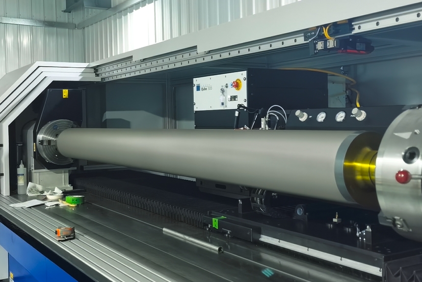 Laser engraving ceramic anilox roller at JCTPRINT